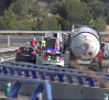 Reabierta la A-30 en ambos sentidos tras más de un día cortada por el vuelco de un camión con gas butano