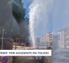 Un enorme "géiser" en Toledo tras la rotura de una tubería