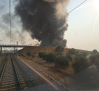 El incendio de una nave industrial obliga a cortar la circulación del AVE en Yeles (Toledo)