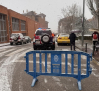 La nieve obliga a cerrar el tráfico varias calles en Cuenca capital