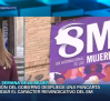 Pancarta por el 8M en el edificio de la Delegación de Gobierno
