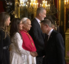 García-Page asiste a la ceremonia oficial de bienvenida al Pontífice en el Palacio Real