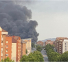 Aparatoso incendio en una nave en Cuenca
