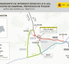 Cortes en la carretera TO-1287, que da acceso a Gamonal, por obras de mejora en la N-502