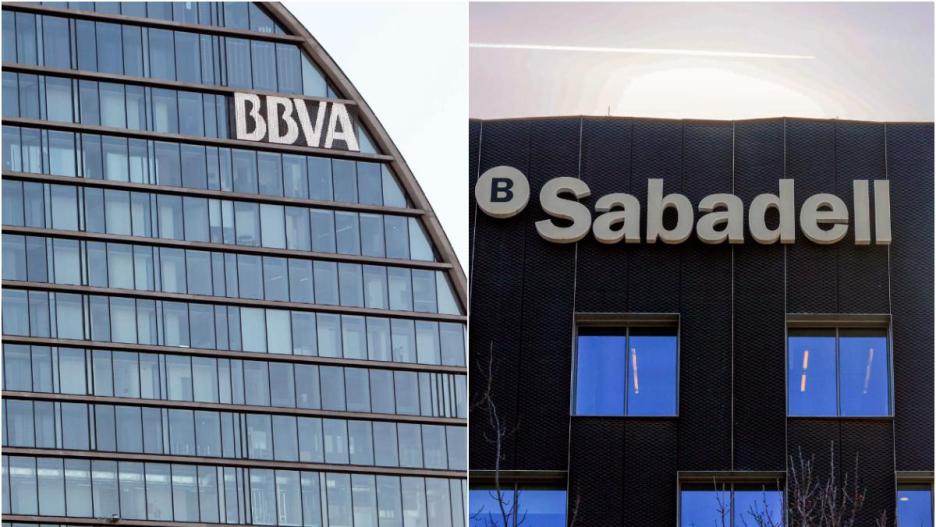 Imágenes del BBVA y Sabadell