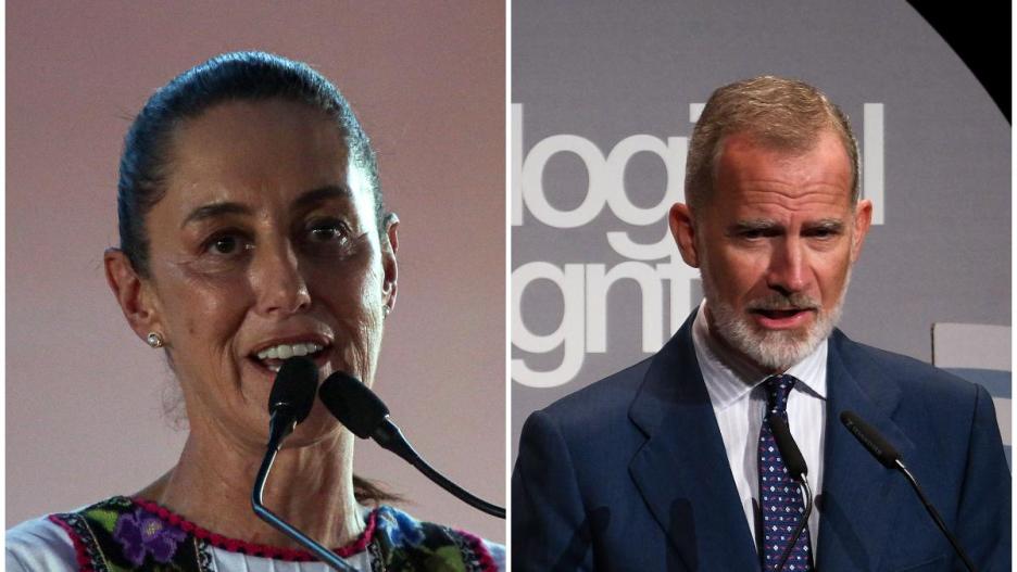 A la izquierda, la presidenta electa de México, Claudia Sheinbaum. A la derecha el rey Felipe VI