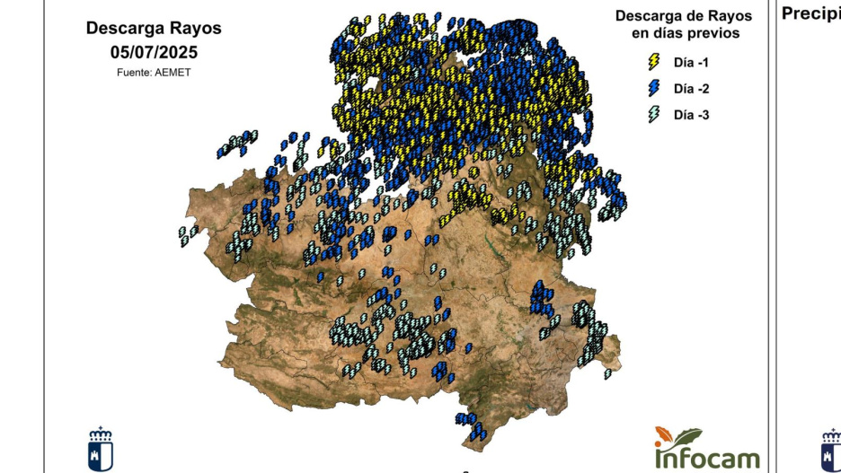 Las tormentas dejan 900 rayos en Cuenca y Guadalajara este fin de semana