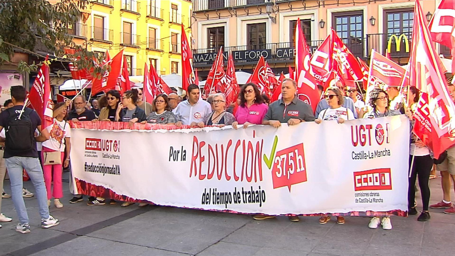 Protestas sindicales a favor de la reducción de la jornada laboral