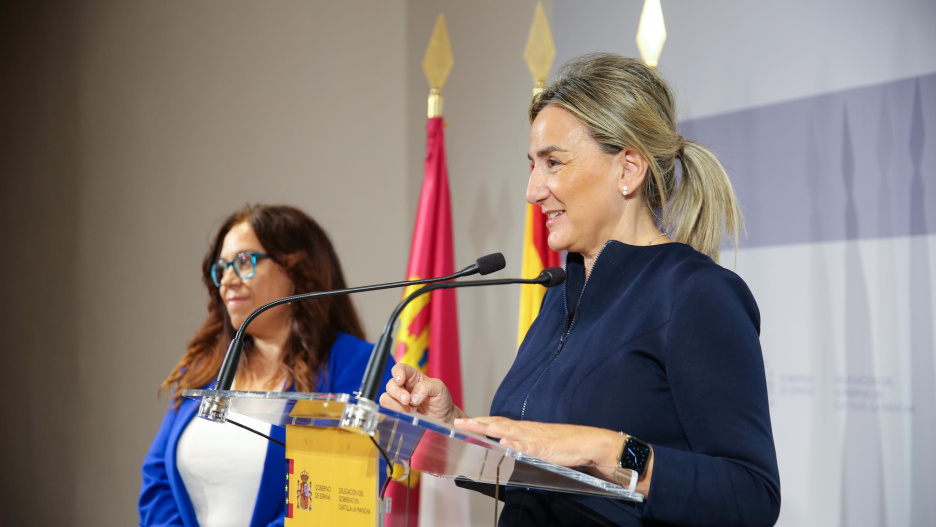 La delegada del Gobierno en Castilla-La Mancha durante la rueda de prensa de los actos programados por el 25N