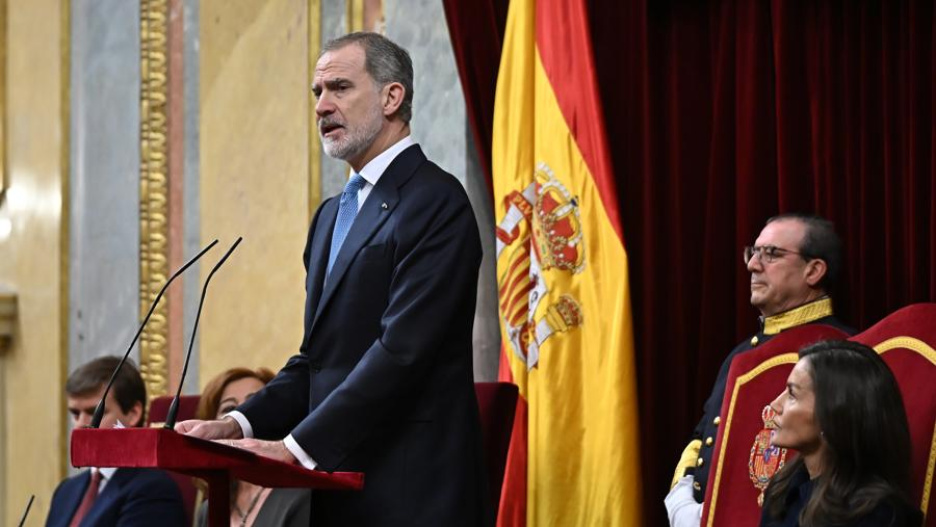 El rey Felipe VI en el Congreso de los Diputados para conmemorar por la Constitución más duradera en España.