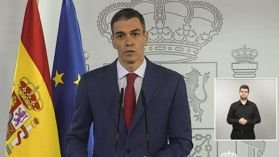 Declaración institucional este miércoles del presidente del Gobierno español, Pedro Sánchez.