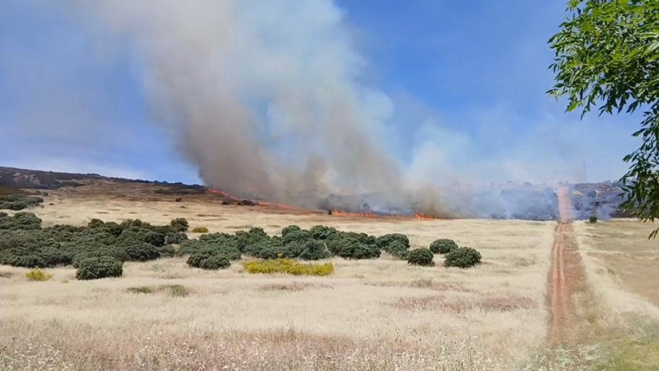 Incendio declarado este jueves en Puertollano, ya extinguido.