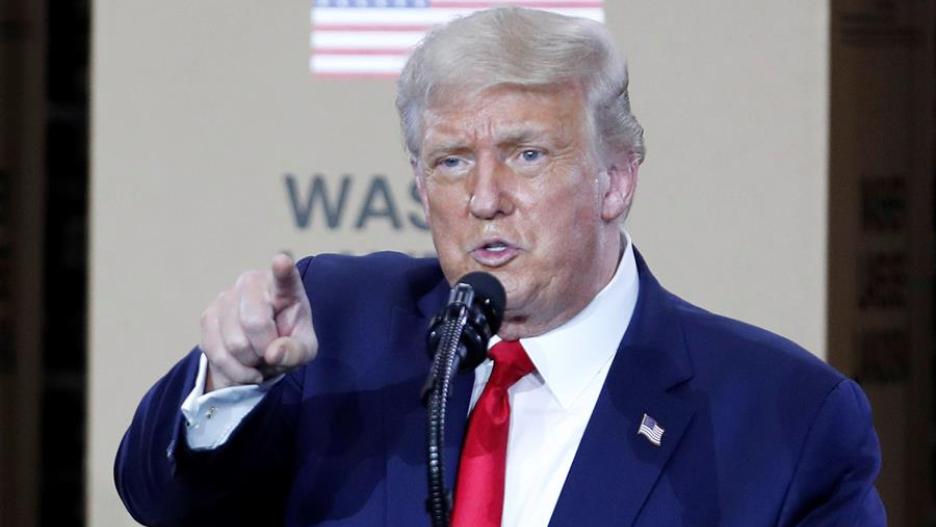El presidente de Estados Unidos, Donald J. Trump, habla durante un evento en la planta de Whirlpool en Ohio, EE.UU., el 6 de agosto de 2020