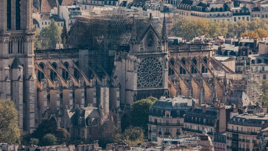 17 April 2019, France, Paris: A general view of Notre-Dame Cathedral after a massive fire that caused its spire and roof to collapse. Photo: Marcel Kusch/dpa
(Foto de ARCHIVO)
17/4/2019 ONLY FOR USE IN SPAIN