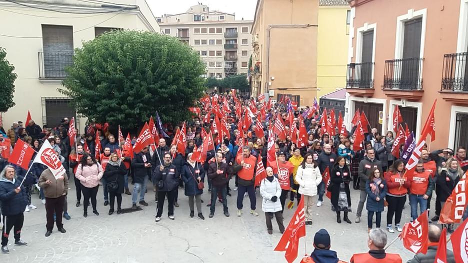 Movilizaciones por la huelga del calzado en Almansa