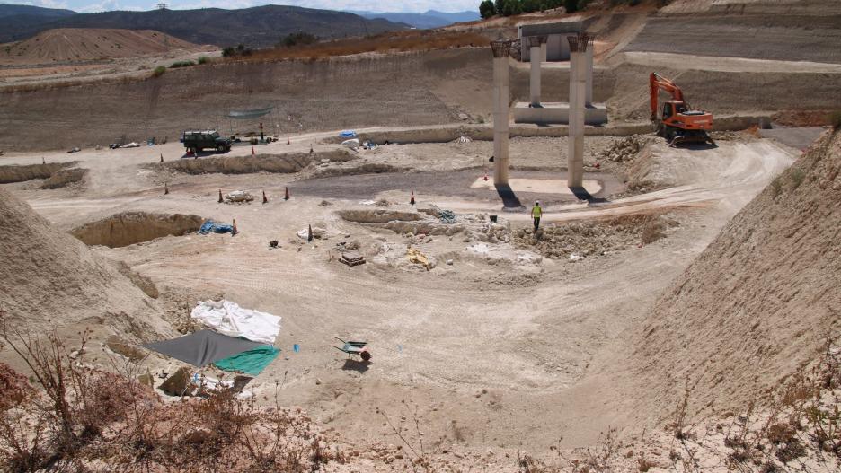 Yacimiento paleontológico descubierto en las obras de la A-33, en Caudete (Albacete)