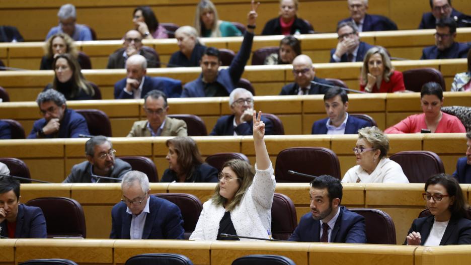 MADRID, 22/12/2022.- Pleno de la Cámara Alta en Madrid, se debate y vota la derogación de la sedición y la rebaja de penas para la malversación, una controvertida reforma que previsiblemente se aprobará de forma definitiva, ya que la mayoría parlamentaria no tiene intención de aceptar enmiendas. EFE/ Juan Carlos Hidalgo