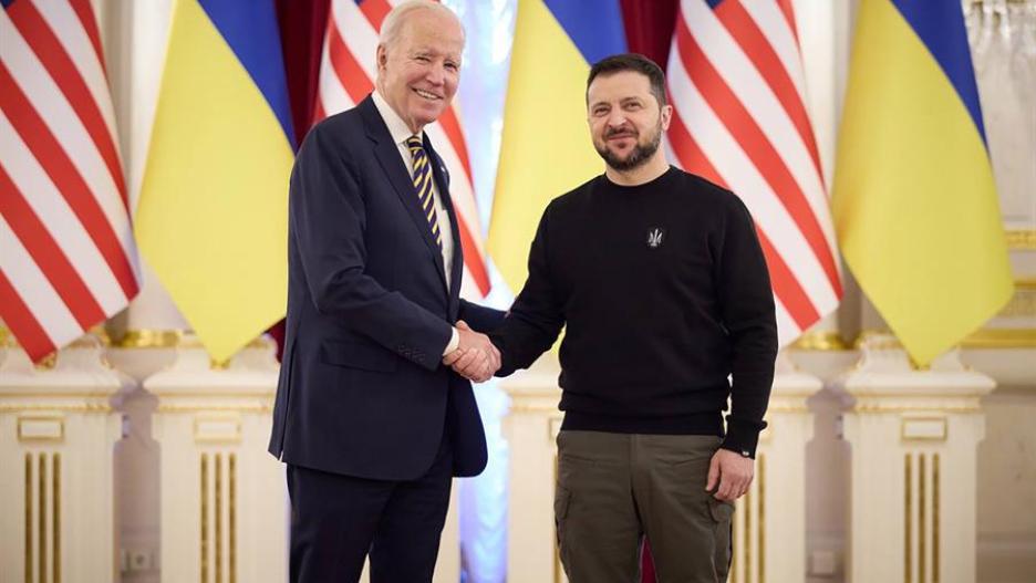 Reunión en Kiev entre Zelenski y Biden.