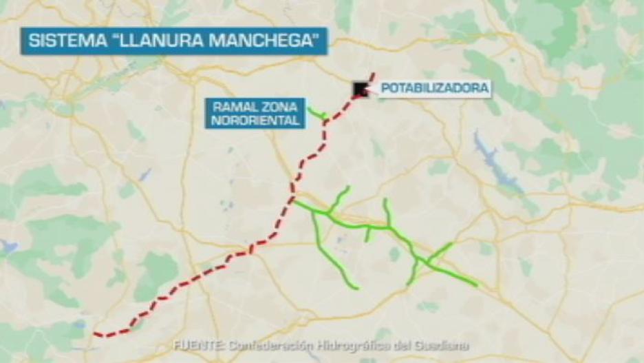 Mapa completo de la tubería manchega