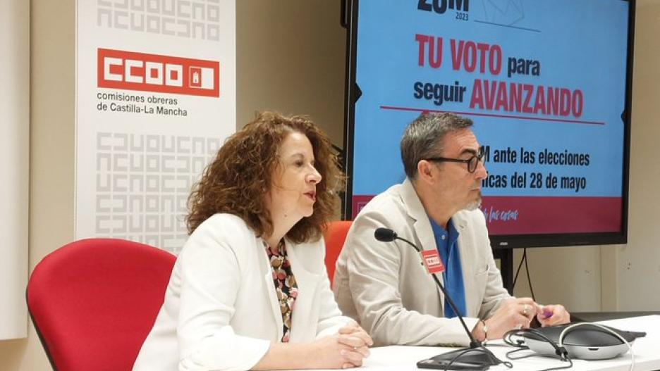 rueda de prensa para presentar el documento de propuestas de Comisiones Obreras Castilla-La Mancha ante las Elecciones Autonómicas del 28M