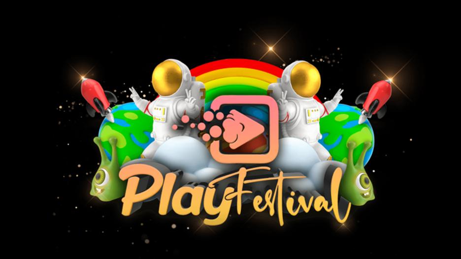 Play festival logo fondo negro