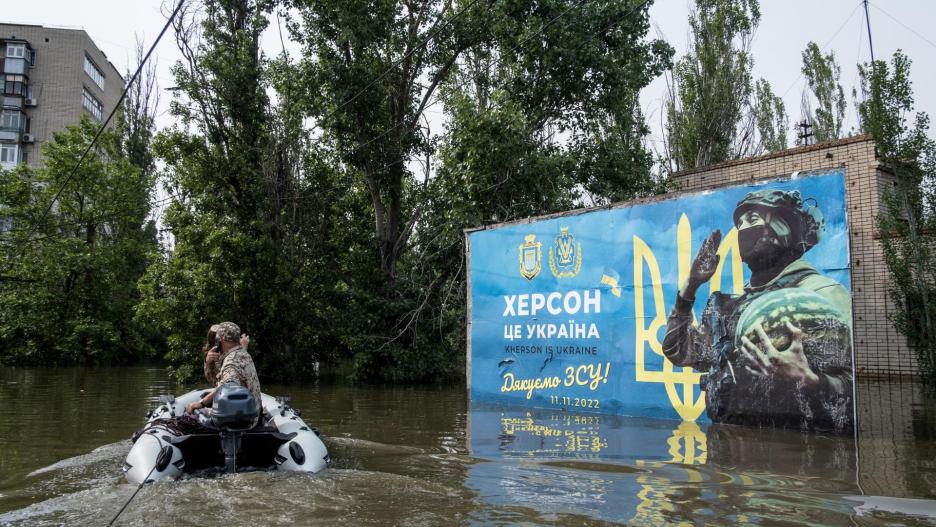 Inundaciones provocadas por la destrucción de la presa de Kajovka,