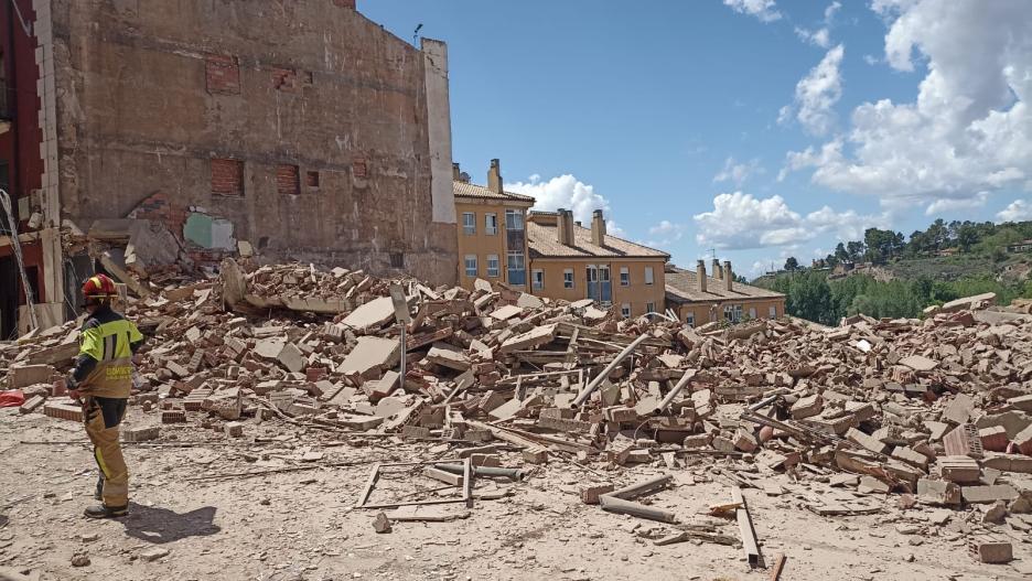 Estado en el que ha quedado el edificio derrumbado.