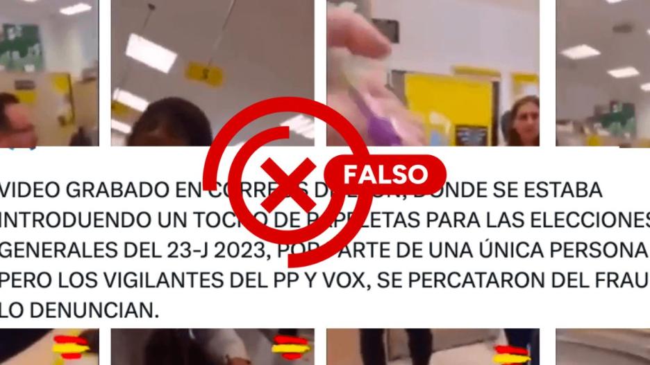 No, este vídeo en el que una mujer entrega “un tocho de papeletas” en una oficina de  Correos no es de León ni actual_ es Melilla en 2015