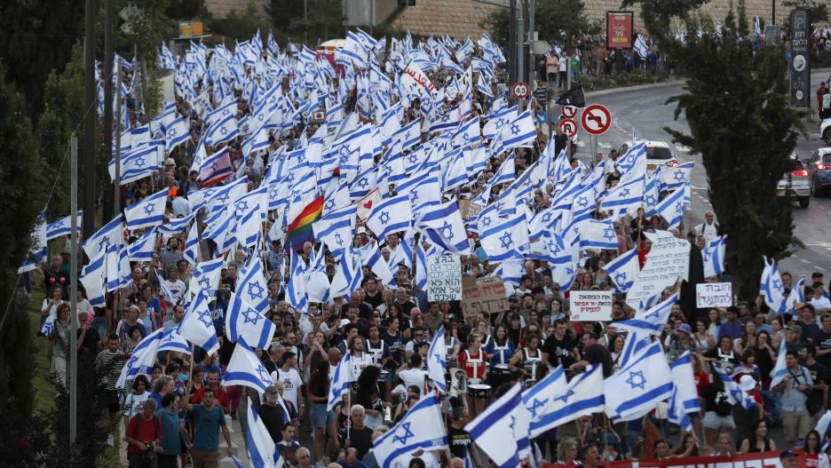 Nueva jornada de protesta contra la reforma judicial impulsada por el Gobierno de Benjamín Netanyahu