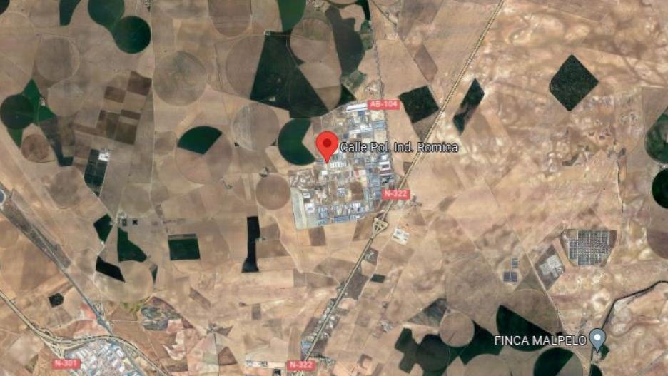 Mapa satélite del Polígono de Romica (Albacete)