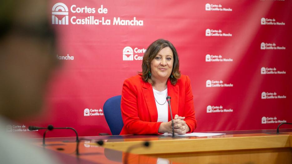 La consejera de Economía durante su comparecencia en las Cortes.