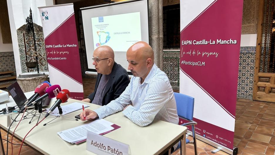 El presidente de EAPN en C-LM, Adolfo Patón, y el sociólogo Juan Carlos Llano
EAPN-CLM
18/10/2023