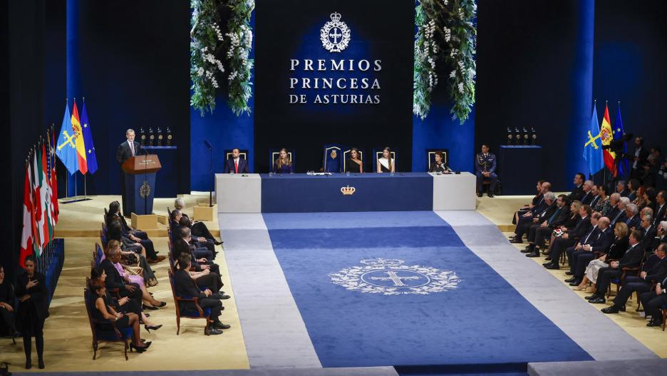 OVIEDO, 20/10/2023.- Un momento de la 43º edición de los Premios Princesa de Asturias, este viernes en el Teatro Campoamor de Oviedo. EFE/Chema Moya