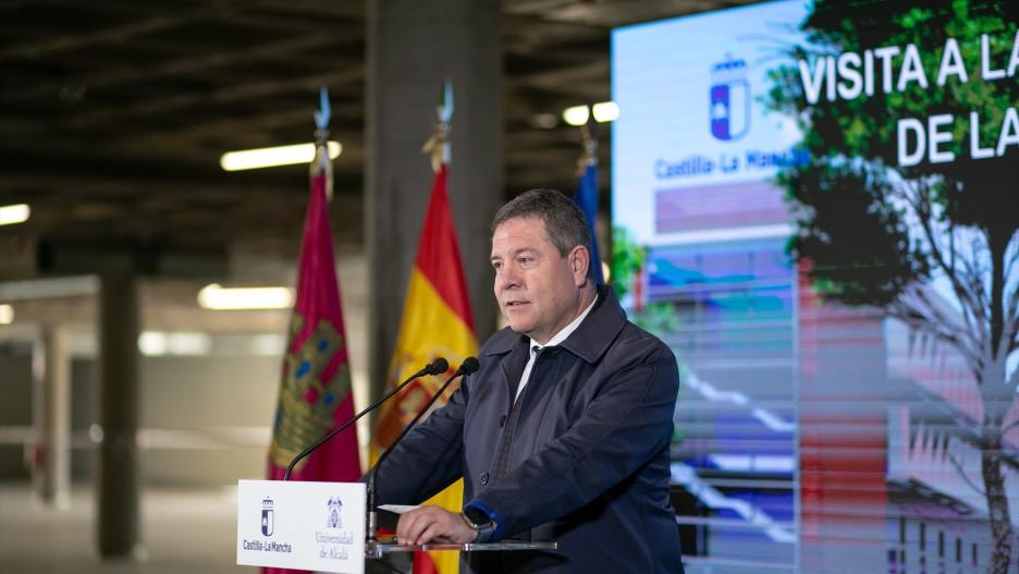 El presidente de Castilla-La Mancha, Emiliano García-Page, durante su intervención en el campus de Guadalajara de la Universidad de Alcalá de Henares (UAH).
PIEDAD LOPEZ/JCCM
05/2/2024