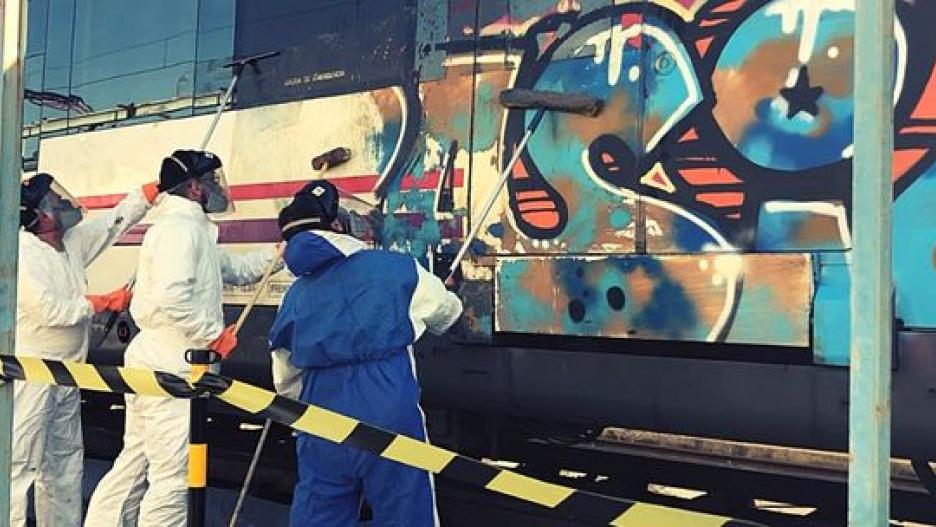 En total se han gastado 333.000 euros en la limpieza de grafitis.