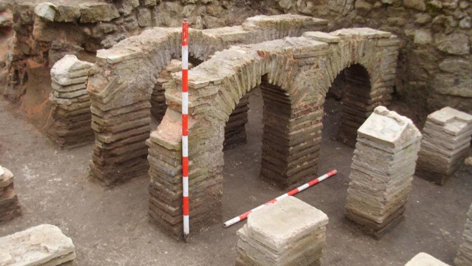 Complejo termal de la Villa romana de Noheda. Sala del tepydarium.