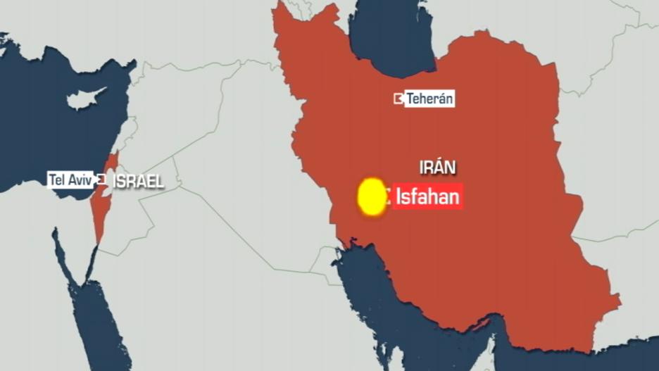 Mapa de Oriente Medio con Israel e Irán