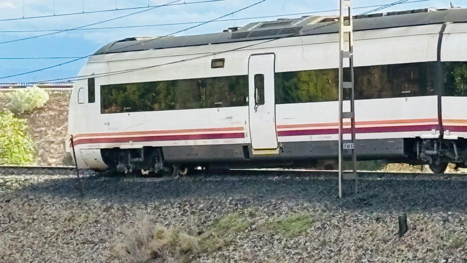 Descarrilamiento de un tren en Almansa (Albacete)
