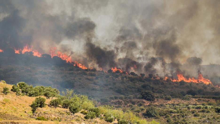 Vista general del incendio provocado en Chiloeches, a 19 de julio de 2022, en Chiloeches, Guadalajara, Castilla La Mancha (España). El incendio en Chiloeches ha pasado a ser declarado de nivel 2 por posible afección a bienes de naturaleza no forestal y posible afección por humo a la población. Trabajan para controlarlo 10 medios, de los que dos son aéreos, y 47 personas. El fuego ha sido detectado pasadas las 15:45 horas y está afectando a una superficie agrícola. Hasta el momento han participado en el operativo 14 medios y 67 personas.
19 JULIO 2022;CHILOECHES;GUADALAJARA;CASTILLA LA MANCHA;INCENDIO
RAFAEL MARTÍN / Europa Press
(Foto de ARCHIVO)
19/7/2022