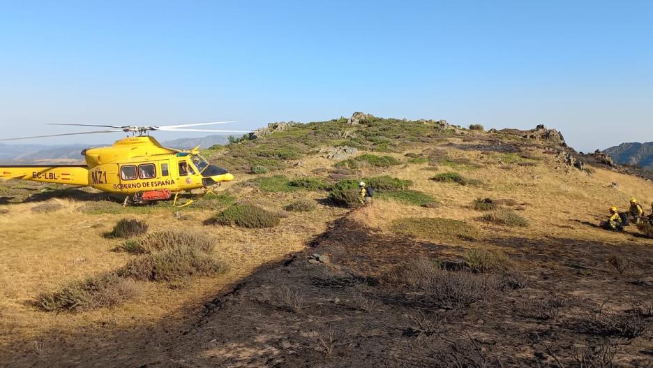 La Brigada contra Incendios de la Iglesuela después de trabajar en el incendio de Cantalojas