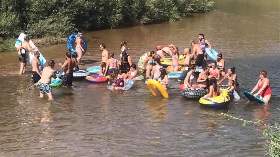 Imagen del descenso del río Alberche en Escalona este año