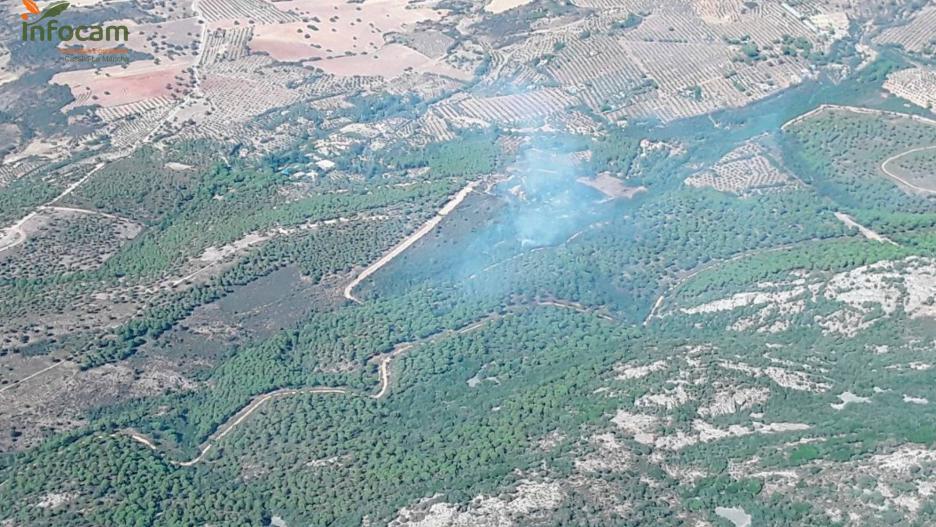 Incendio forestal en El Viso del Marqués, Ciudad Real.