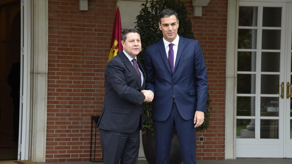 Pedro Sánchez y Emiliano García-Page, reunión en Moncloa 15/10/2018.