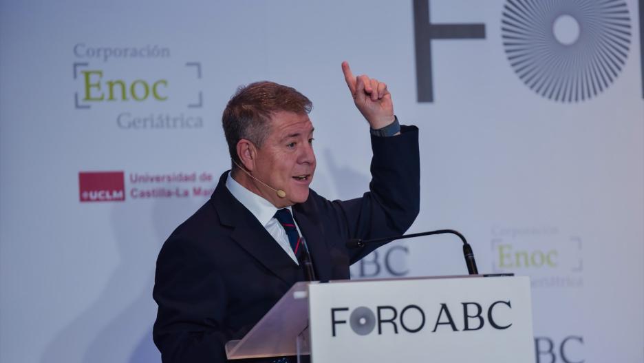 El presidente de Castilla-La Mancha, Emiliano García-Page, intervien en el foro ABC, en la sede de Vocento, a 23 de octubre de 2024, en Madrid (España). El foro cuenta con el patrocinio de Enoc Corporación y la colaboración de la Universidad de Castilla-La Mancha.

Mateo Lanzuela / Europa Press
23 OCTUBRE 2024;FORO ABC;PAGE
23/10/2024