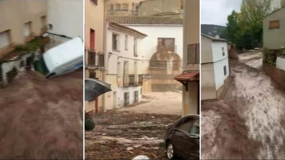 Cuatro personas sin localizar tras las inundaciones por una riada en Letur (Albacete)