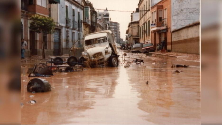 Imagen de la riada de Valdepeñas en 1979