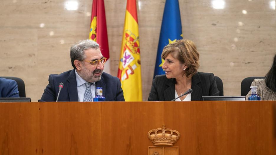 El consejero de Sanidad durante su comparecencia en las Cortes.