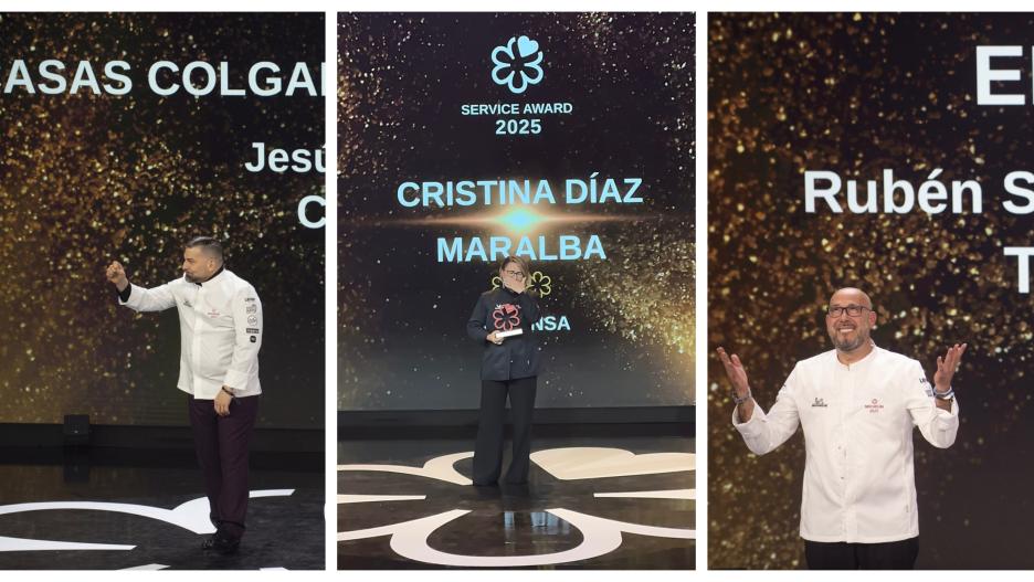 Santiago Segura, Cristina Díaz y Santiago Segura, reconocidos en la gala Michelín.