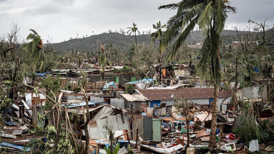 Grande-terre (Mayotte), 15/12/2024.- A handout photo made available by the Mayotte Civil Security on 17 December 2024 shows destroyed houses in the French overseas territory of Mayotte, 15 December 2024. Several hundred people may have been killed after tropical cyclone Chido battered the French Indian Ocean territory of Mayotte on 14 December, authorities said. (Francia) EFE/EPA/HANDOUT HANDOUT EDITORIAL USE ONLY/NO SALES