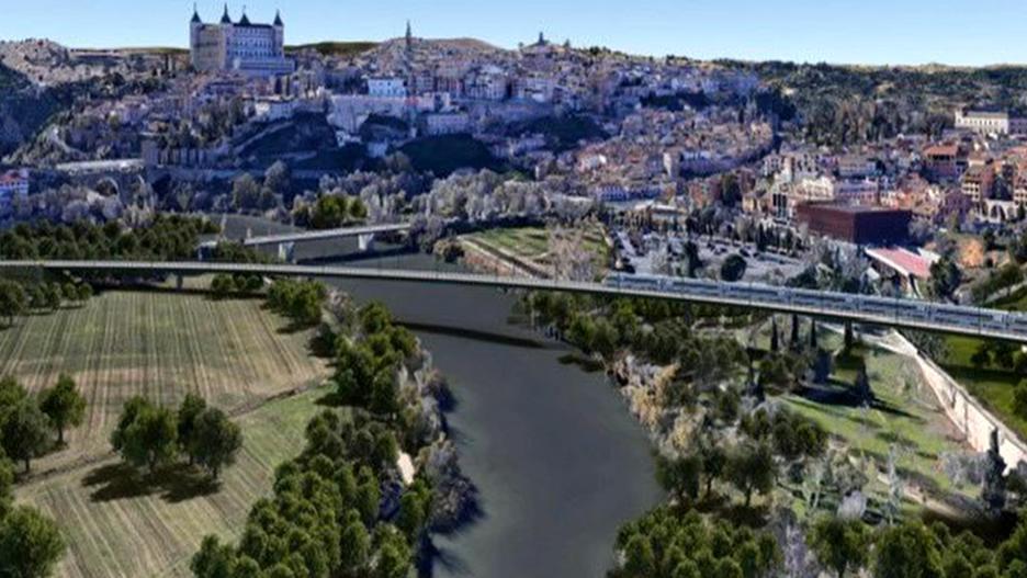 Imagen del viaducto proyectado por el Ministerio de Transportes en Toledo